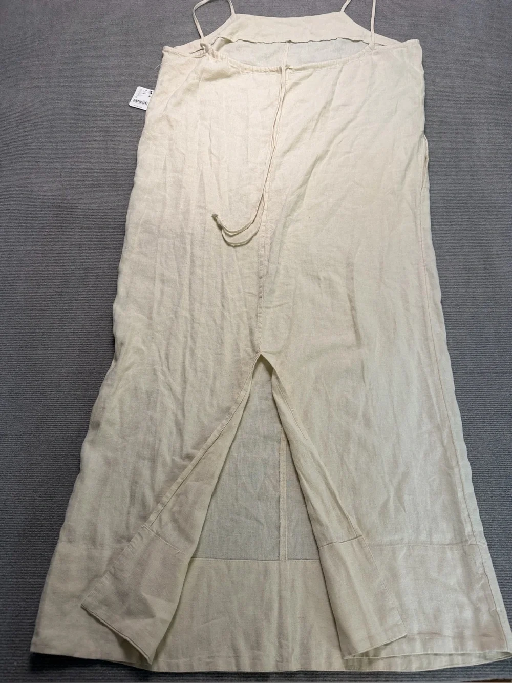 NWT Free People Free-Est Linen Blend Maxi Slip Dress XL Tea Cookie Neutral Boho